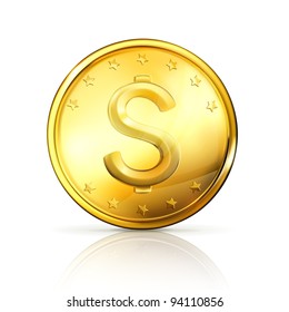 Gold coin, vector