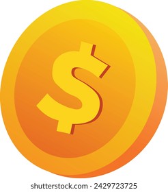 concepto de vector de moneda de oro sobre fondo blanco