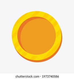 Gold coin vector illustration flat cartoon icon isolated on color background. Cashback income or savings concept. For business or gaming.