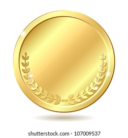 Gold Coin. Vector Illustration Isolated On White Background