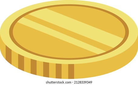Gold coin. Vector illustration isolated on white background