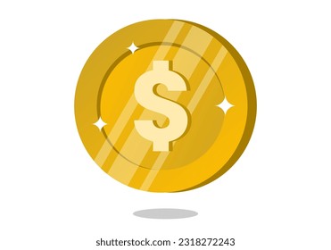 Ilustración Del Vector De Monedas De Oro Aislado En Fondo Blanco.