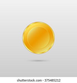 Gold coin. Vector illustration isolated on white background