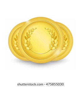 Gold coin. Vector illustration isolated on white background