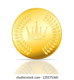 gold coin vector illustration on white