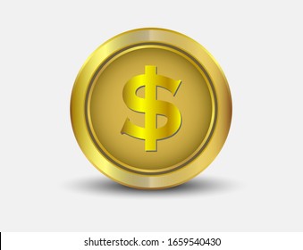 Gold coin vector illustration for various related tasks