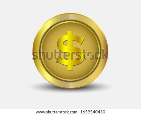 Gold coin vector illustration for various related tasks