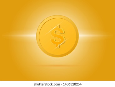 Gold coin vector illustration,concept design.