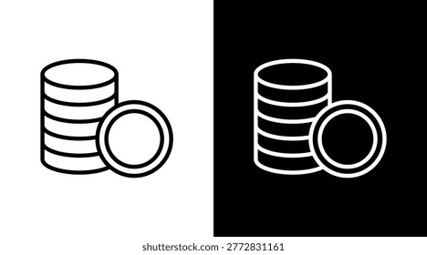 Gold Coin White Icon Set Design