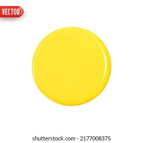 Gold coin. Yellow Money change. Realistic 3d design In plastic cartoon style. Icon isolated on white background. Vector illustration