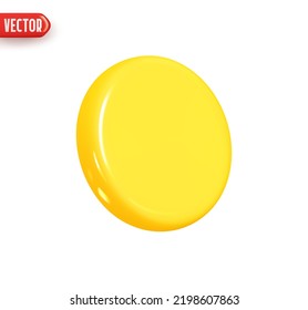 Gold coin. Yellow Money change. Realistic 3d design In plastic cartoon style. Icon isolated on white background. Vector illustration