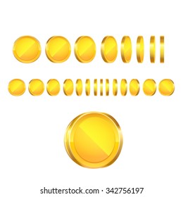 Gold coins animation. Vector