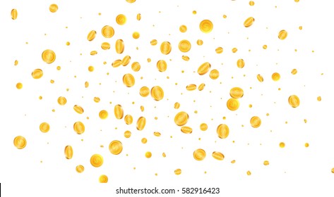 Gold Coins Background. Flying Coins