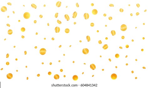 Gold Coins Background. Flying Coins