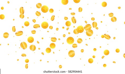 Gold coins banner for St. Patrick`s Day. Saint Patrick`s Day vector coins