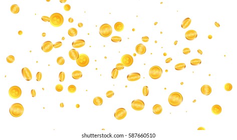 Gold coins banner for St. Patrick`s Day. Saint Patrick`s Day vector coins.