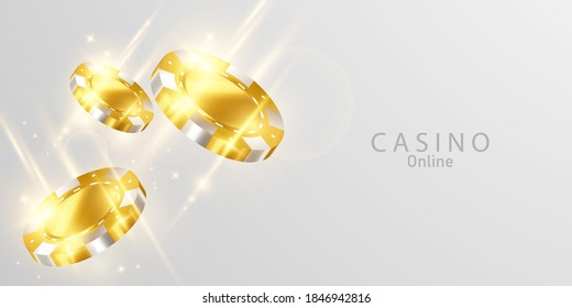 Gold coins Casino Luxury vip invitation with confetti Celebration party Gambling banner background.