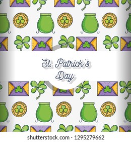 gold coins with cauldron and card background