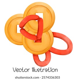  Gold coins for Chinese New Year decoration vector