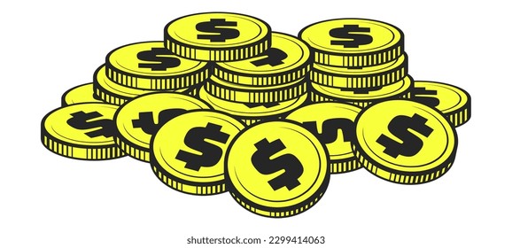 gold coins with dollar sign