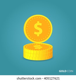 Gold coins with Dollar sign