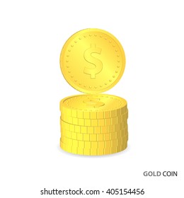 Gold coins with Dollar sign