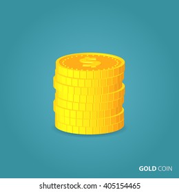 Gold coins with Dollar sign