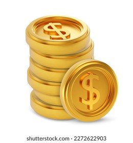 Gold coins with dollar sign. EPS10 vector