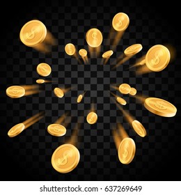 Gold coins explosion