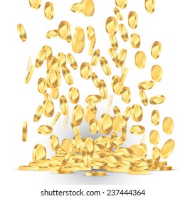 monedas de oro caer