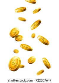 Falling Coins Falling Money Flying Gold Stock Vector (Royalty Free ...