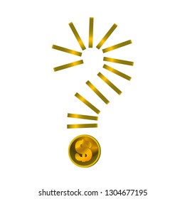 
Gold coins in the form of a question mark.