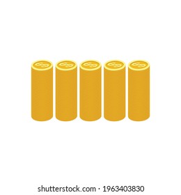 Gold Coins Graph sobre la ilustración de fondo blanco. Ilustración del vector