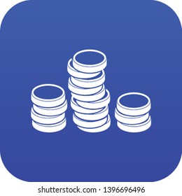 Gold coins icon digital blue for any design isolated on white vector illustration