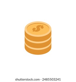 Icono de monedas de oro diseño de Vector plano