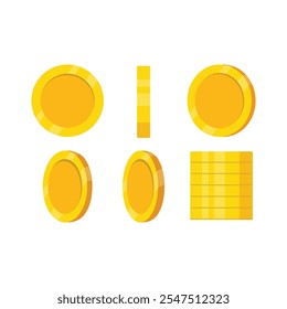 Gold Coins Icon Set Vector Design.