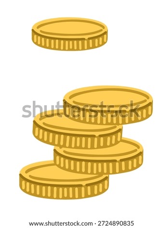 Gold Coins icon. Stack of money. Finance, investment and savings concept. Game elements. Golden penny. Vector illustration