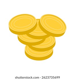 Gold Coins Isometric for Creative Design Projects.