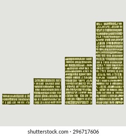 Gold coins are laid out in the form of steps. Vector Image  