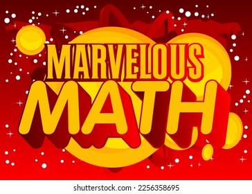 Gold Coins with Marvelous Math text. Coin  Vector Illustrated Golden metal cash, money.