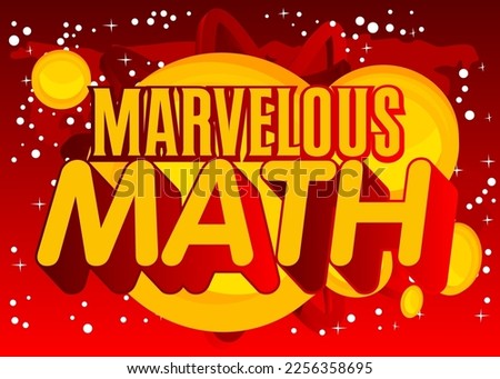 Gold Coins with Marvelous Math text. Coin  Vector Illustrated Golden metal cash, money.
