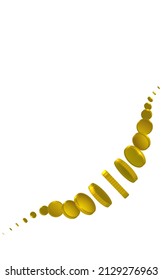 Monedas de oro de fondo blanco con texto. Vector.