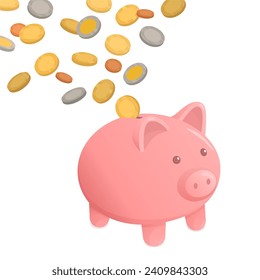 Gold coins and piggy bank: savings and investment concept