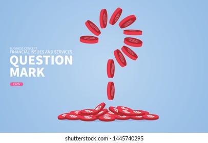 Gold coins piled up into a question mark