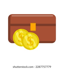Gold coins and purse. Business icon, illustration, icon, vector