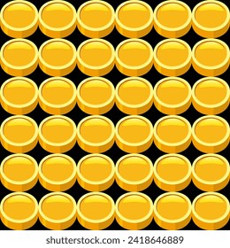 Gold coins seamless pattern, background success concept