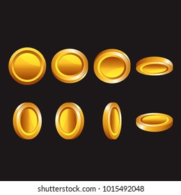 Gold Coins Set - Multiple Frames for Mobile Game Design - Assets / Sprites