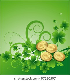 Gold Coins with Shamrock