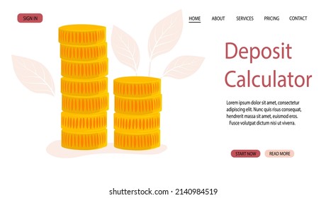 Gold coins stack. The concept of contribution, savings savings. Expenses. Vector stock illustration for banner, power, website.