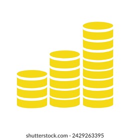 Gold Coins Stack Icon Vector Illustration